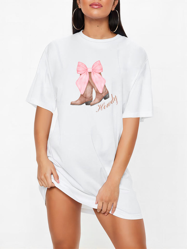 Damen Oversized T-Shirt mit inspirierendem Schriftzug und auffälligem Grafikdesign Echo Archiv