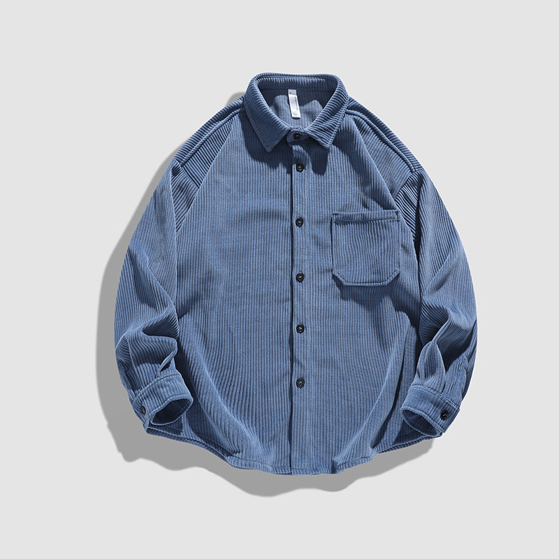 Herren Lässige Kordhemdjacke mit praktischen Brusttaschen Echoarchiv
