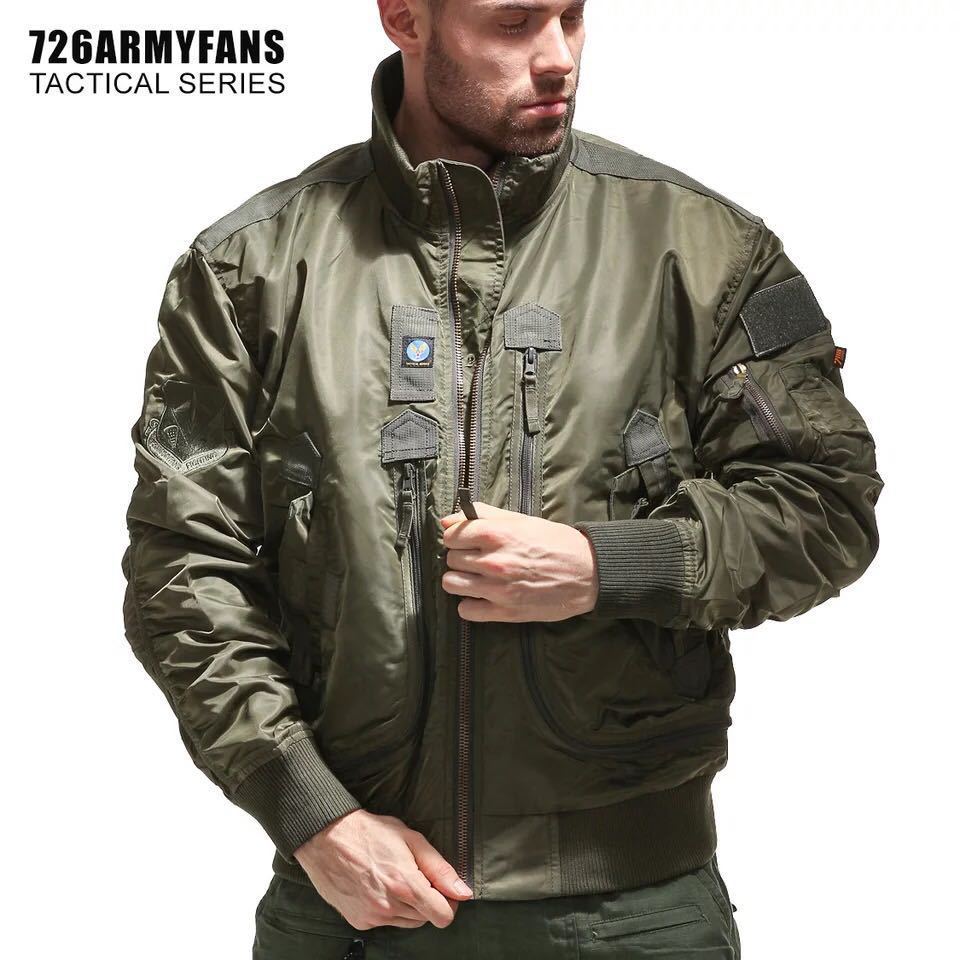 Herren nan robuste Piloten‑Bomberjacke mit multifunktionalen Reißverschluss‑ und Klapptaschen sowie Ärmeltasche Echo Archiv