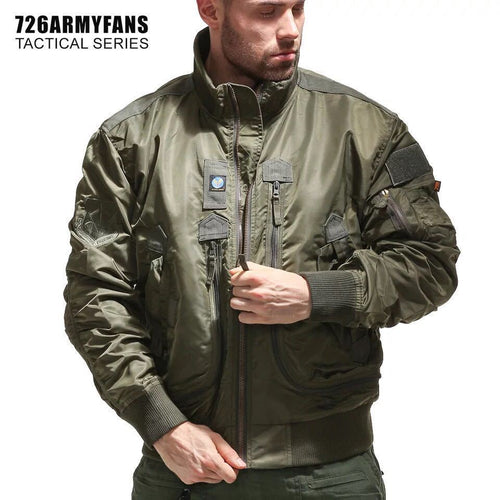 Herren nan robuste Piloten‑Bomberjacke mit multifunktionalen Reißverschluss‑ und Klapptaschen sowie Ärmeltasche Echo Archiv