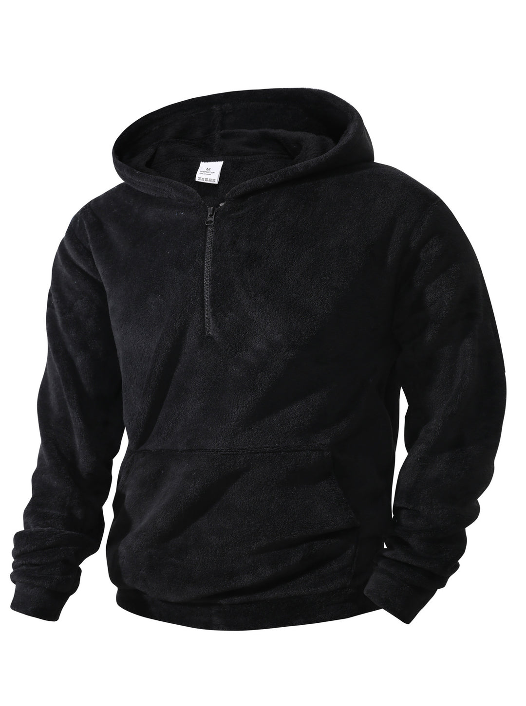 Herren kuscheliger Microfleece-Hoodie mit Halbzip, Kapuze und Kängurutasche – Cavarno