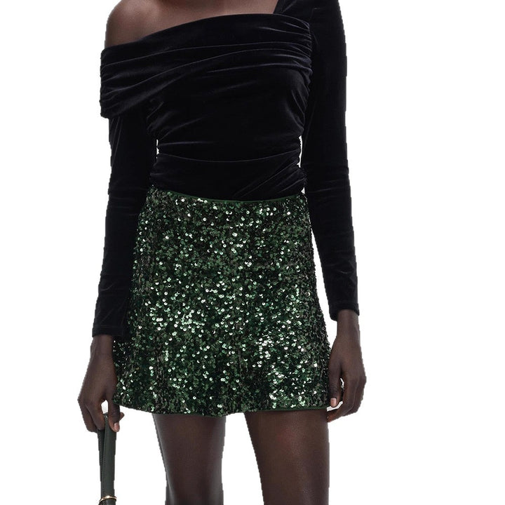 Damen Pailletten-Minirock mit taillierter Silhouette & leichtem A-Linien‑Schnitt Echoarchiv