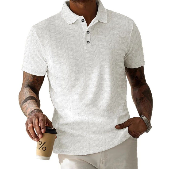 Herren Sportliches Poloshirt mit strukturiertem Muster Echoarchiv