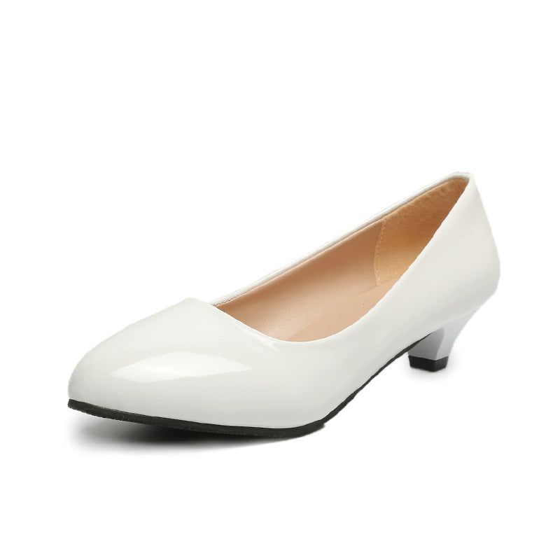 Damen nan spitz zulaufende Pumps in Hochglanz-Lackoptik mit niedrigem konischem Absatz gepolstertem Komfortfußbett und weichem Innenfutter Echo Archiv