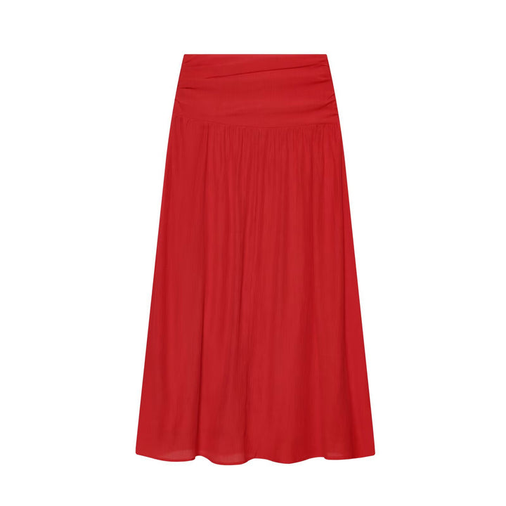 Damen Leichtes plissiertes Crop-Top mit Rüschenkragen und Kordelzug Echo Archiv