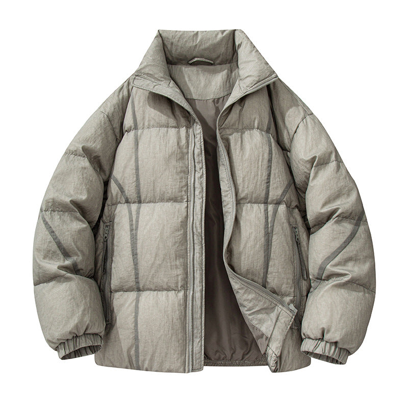 Herren Wattierte Oversize-Steppjacke mit hohem Stehkragen und elastischen Bündchen Echo Archiv
