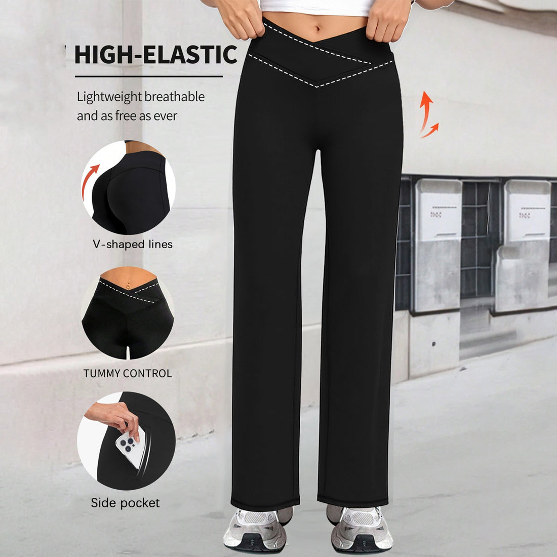 Damen Kompressionshose mit hoher Taille und Tummy Control – Avélisse