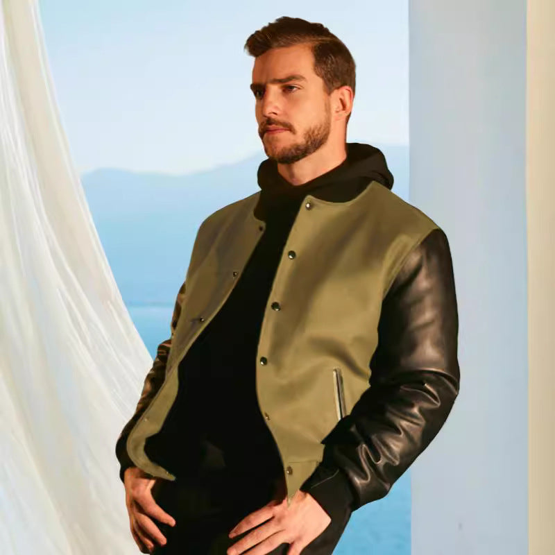 Herren stylische Bomberjacke mit Kontrastärmeln Echoarchiv