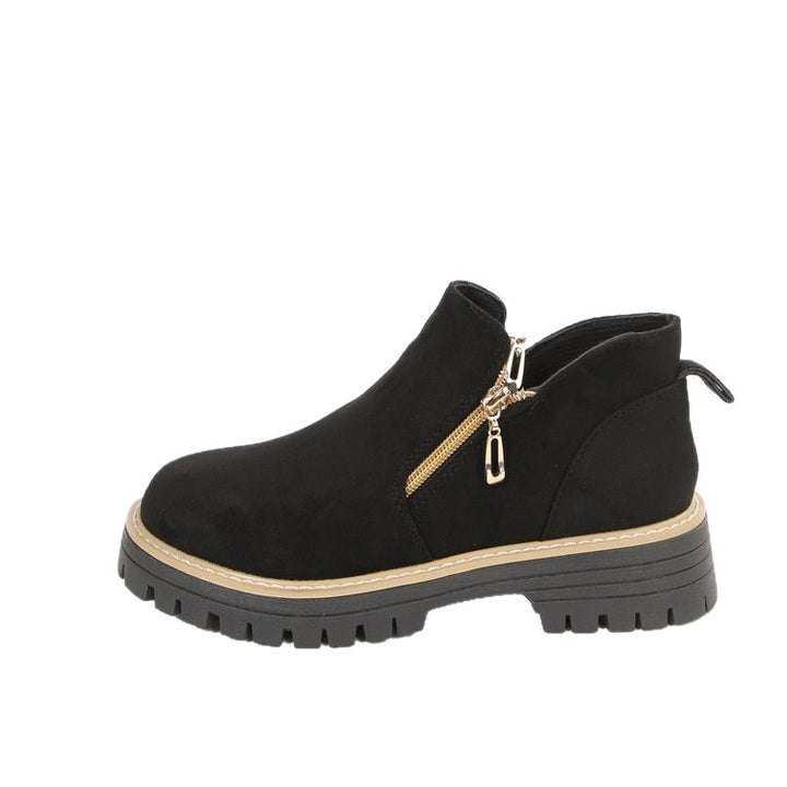 Damen Chelsea-Stiefelette mit profilierter Gummisohle und seitlichem Reißverschluss – Varelle