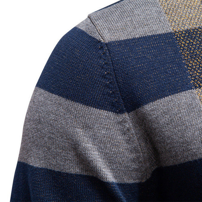 Herren Langarm Pullover mit modernem Karo-Muster und weichem Strick Echoarchiv
