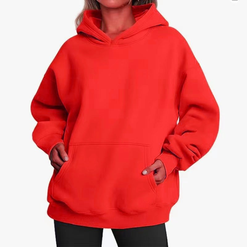 Damen nan Oversize-Kapuzenpullover mit Raglanärmeln, Kängurutasche und weichem Fleece-Innenfutter Echo Archiv