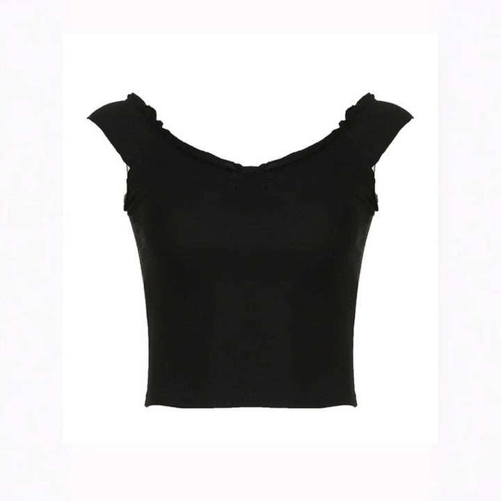 Damen elegantes Oberteil mit Rüschendetails und schulterfreiem Design Echo Archiv