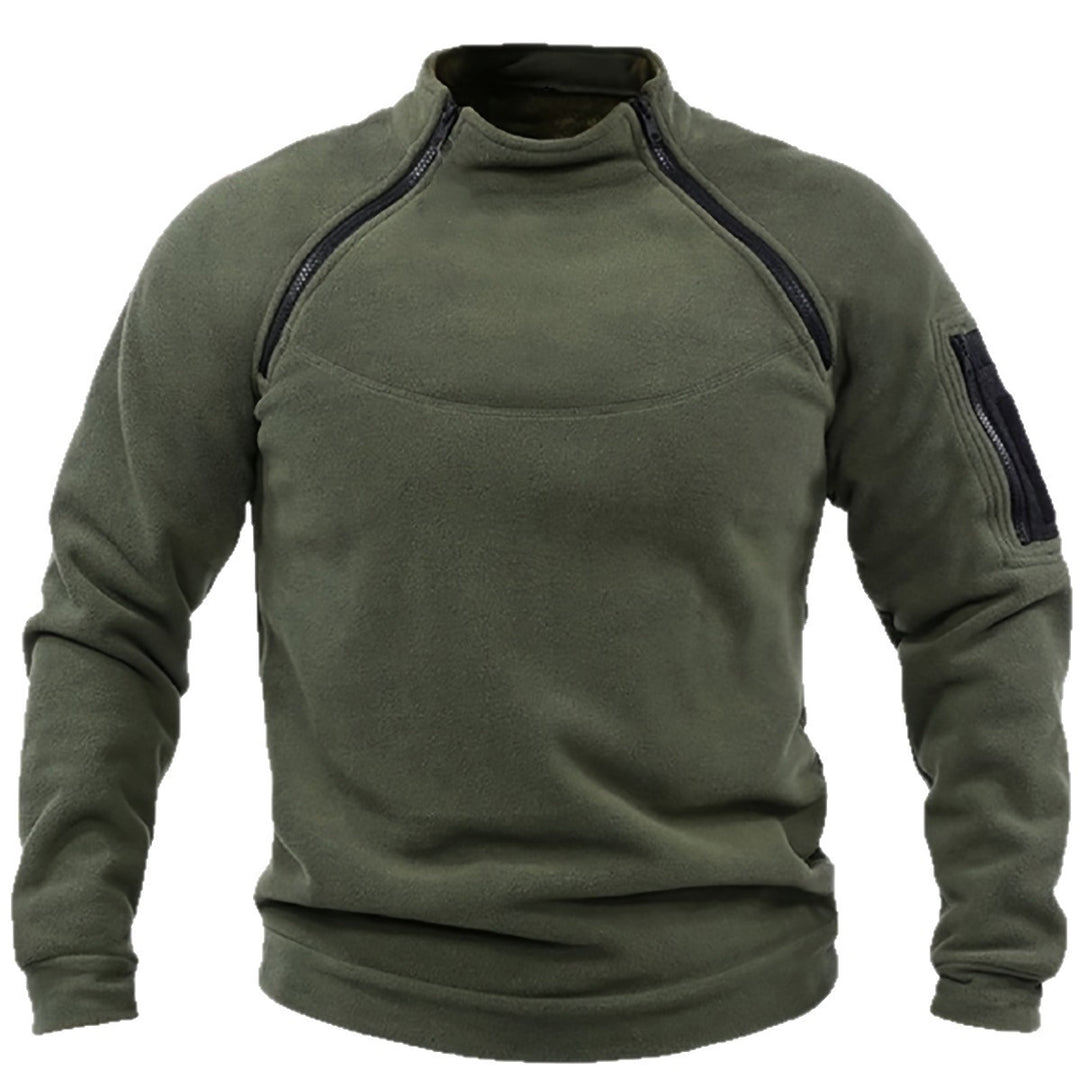 Herren Thermischer Fleece‑Halbzippullover mit Utility‑Ärmeltasche & Schulterreißverschlüssen Echo Archiv