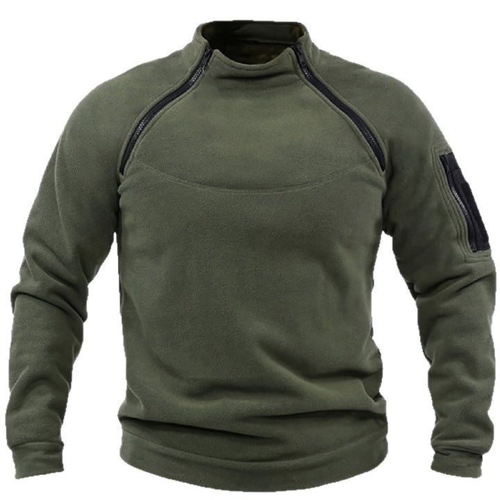 Herren Thermischer Fleece‑Halbzippullover mit Utility‑Ärmeltasche & Schulterreißverschlüssen Echo Archiv