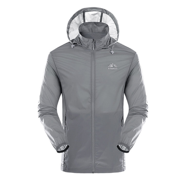 Herren leichtgewichtige Outdoor-Jacke mit verstellbarem Kapuzenkragen Echoarchiv