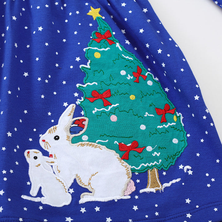 Mädchen Langarmkleid mit Weihnachtsmotiv Echo Archiv