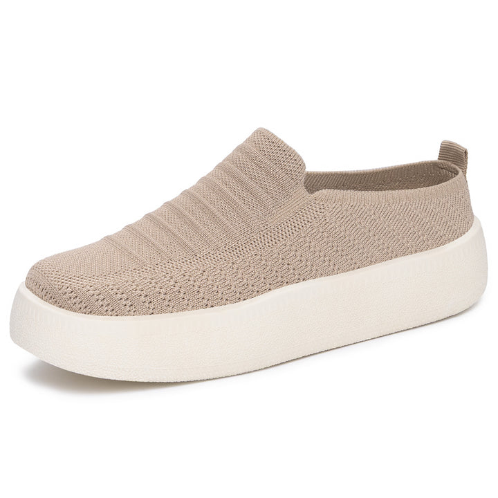 Damen nan gestrickter Slip-On Plateau-Sneaker mit sockenähnlichem Schaft, elastischem Einstieg und stoßdämpfender Leichtsohle Echo Archiv