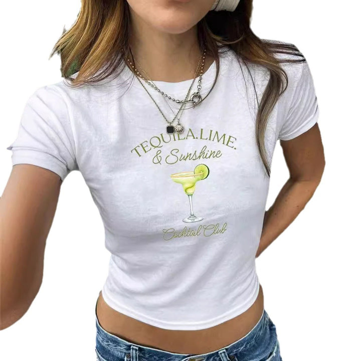Damen Crop-T-Shirt mit kreativen Schleifen-Details Echo Archiv