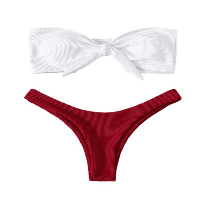 Damen Bandeau-Bikini mit modischem Knoten und hohem Beinausschnitt Echo Archiv
