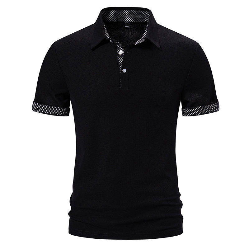 Herren Poloshirt mit modischem Kragen und kontrastierenden Ärmeln Echoarchiv