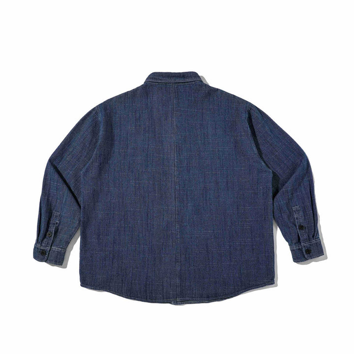 Herren Robustes Denim-Worker-Overshirt mit Brusttaschen und Hemdkragen Echoarchiv