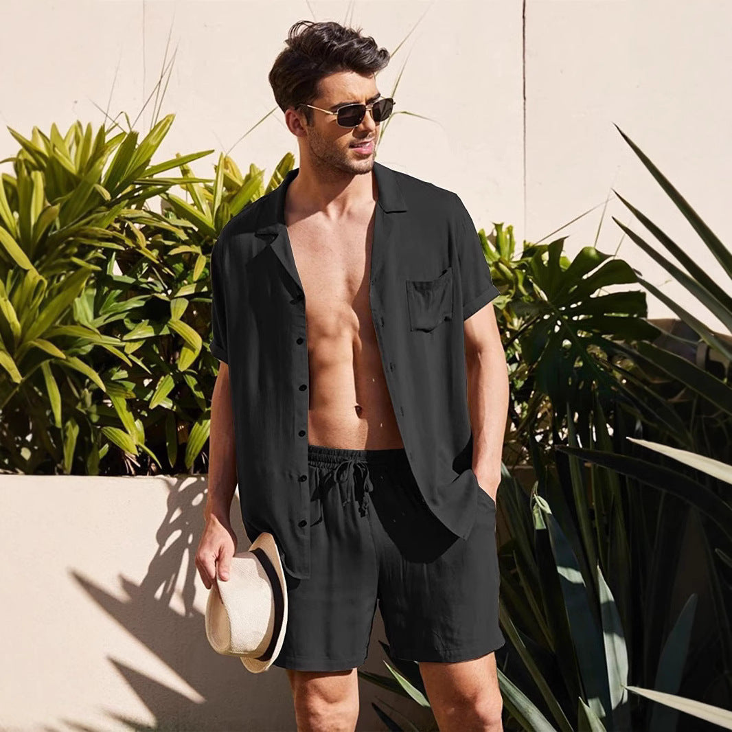 Herren Kurzarm-Hemd und Shorts Set Echoarchiv