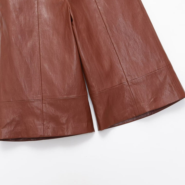 Damen elegante Culotte aus hochwertigem Leder mit weitem Schnitt Echo Archiv