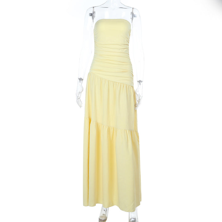 Damen romantisches Wickelkleid mit voluminösem Rock und gerafftem Oberteil Echo Archiv