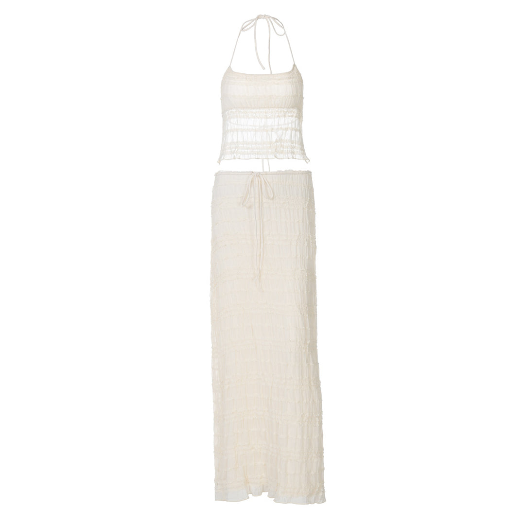 Damen Maxikleid mit schulterfreiem Design und Raffungen Echo Archiv