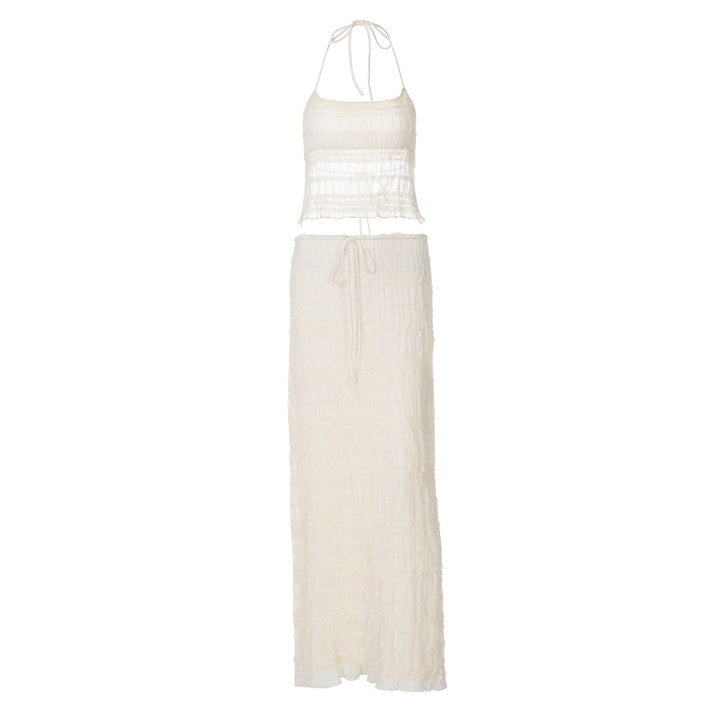Damen Maxikleid mit schulterfreiem Design und Raffungen Echo Archiv