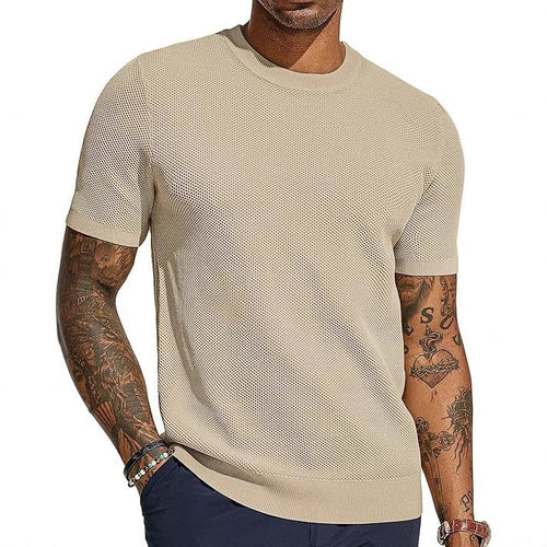 Herren luftiges Strickshirt mit Netzstruktur Echoarchiv