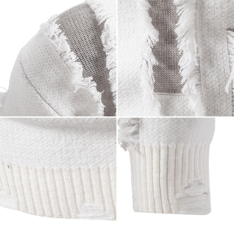 Herren moderner Strickpullover mit trendigen Fransen und einzigartigem Design Echoarchiv