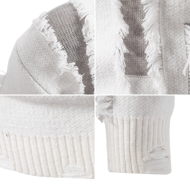 Herren moderner Strickpullover mit trendigen Fransen und einzigartigem Design Echoarchiv