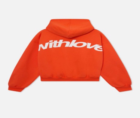 Unisex nan oversized Kapuzenpullover mit großflächigem Rückenprint, Kängurutasche und gerippten Bündchen Echo Archiv