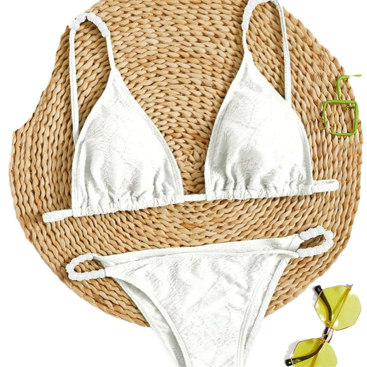 Damen Triangel-Bikini mit elegantem Knotendetail und rippstrukturiertem Stoff Echo Archiv