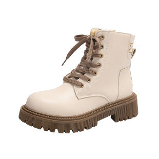 Damen Gefütterte Chunky-Lug-Ankleboots mit Schnürung und profilierter Gummisohle Echo Archiv