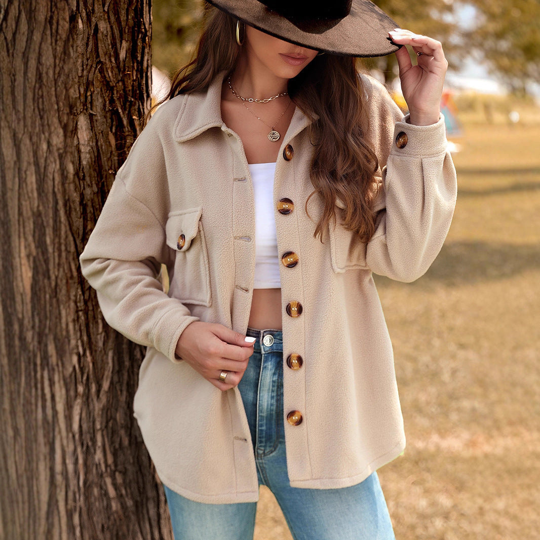 Damen Flauschige Oversized Jacke Echo Archiv
