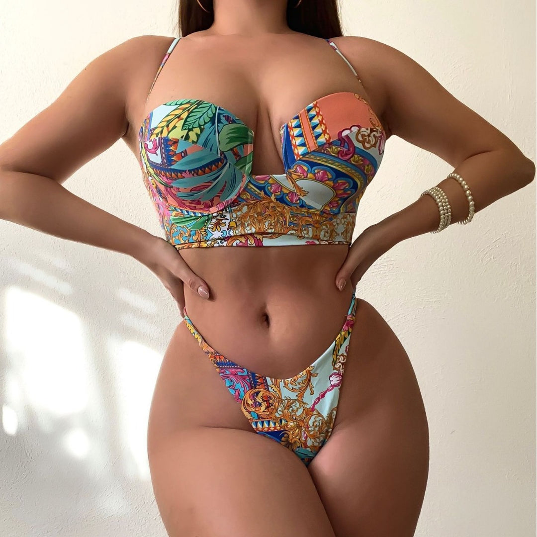 Damen Bügel-Bikini-Set mit floralen Akzenten Echo Archiv