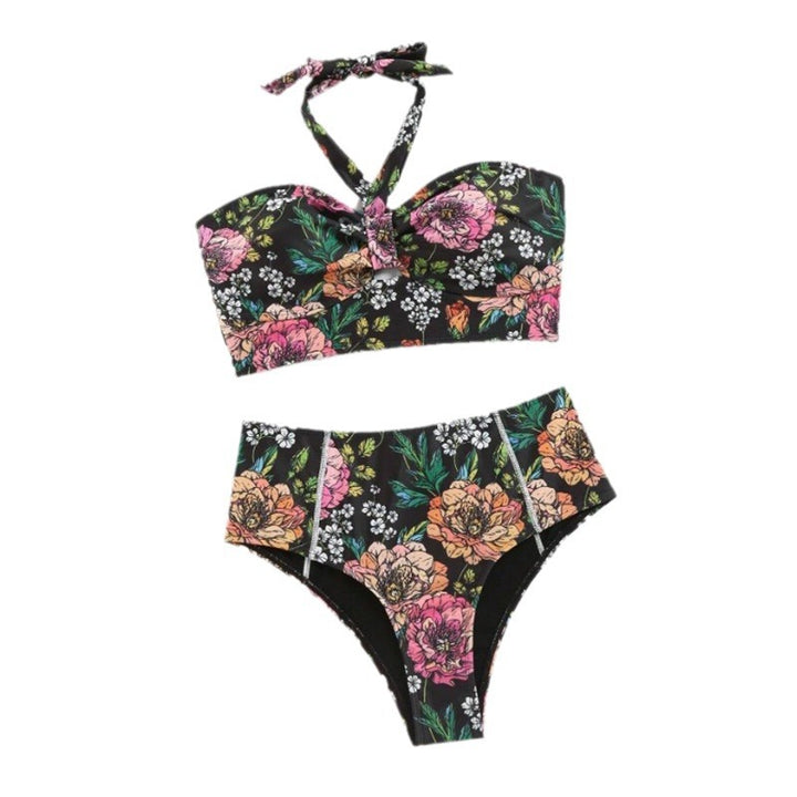 Damen Bikini-Set mit floralem Design und hoch geschnittenem Höschen Echo Archiv