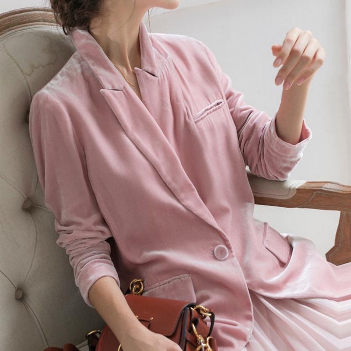Damen Eleganter Samtblazer Echoarchiv