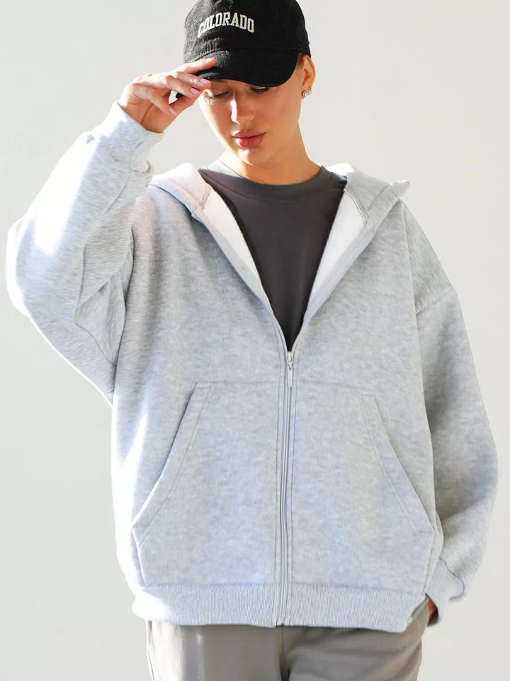 Damen Bequemer Fleece-Kapuzenjacke Echo Archiv