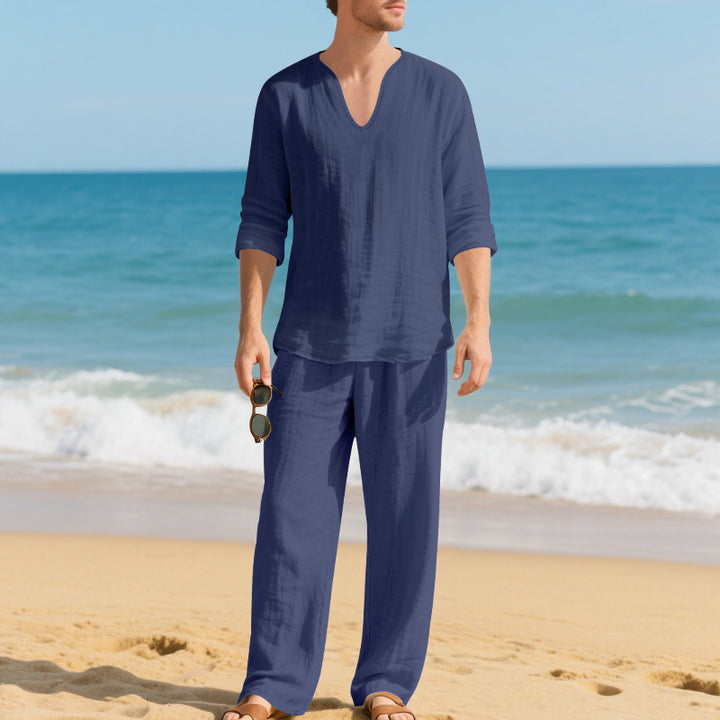 Herren lässiges Strand-Outfit aus atmungsaktiver Baumwolle Echoarchiv