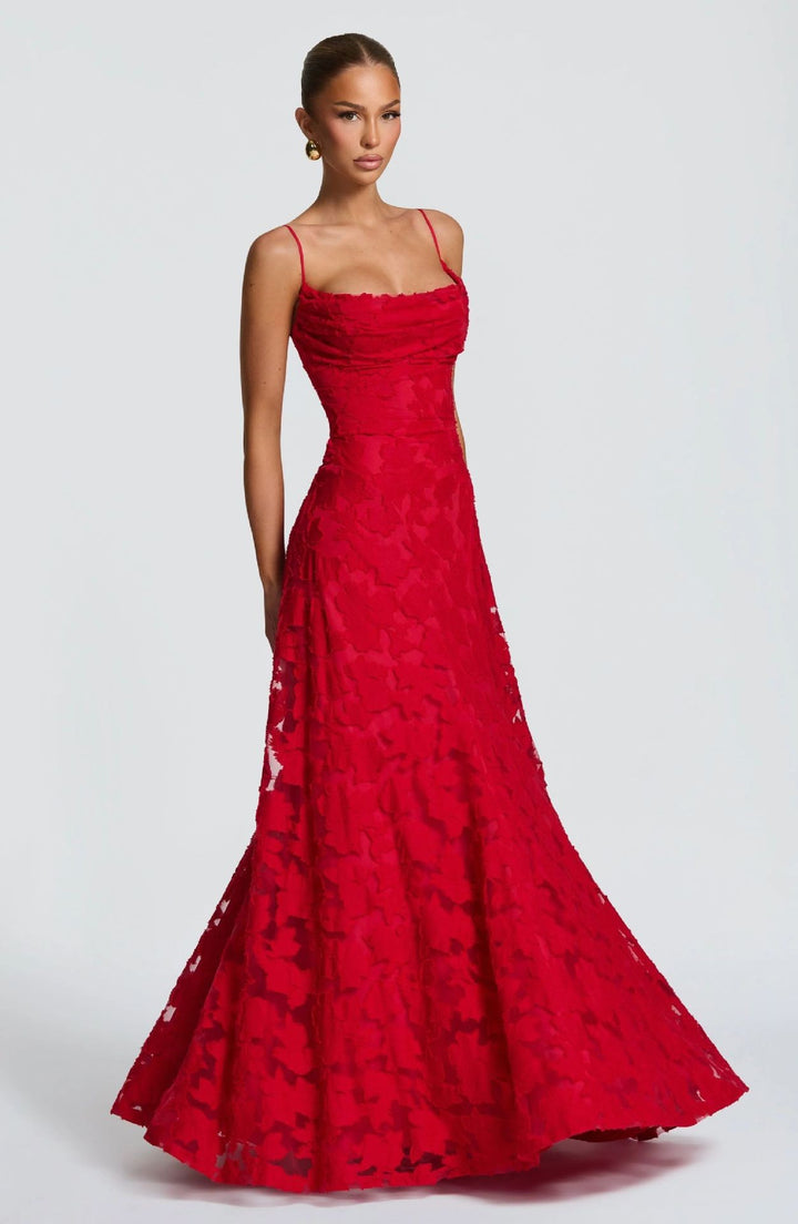 Damen Maxikleid mit floralen Spitzenapplikationen Echo Archiv