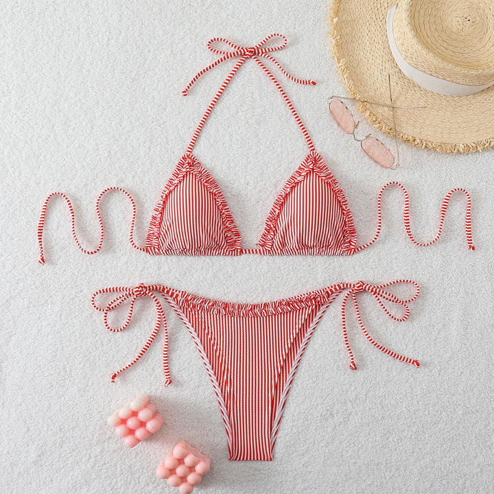 Damen Triangel-Bikini mit Raffungen und verstellbaren Bindebändern Echo Archiv