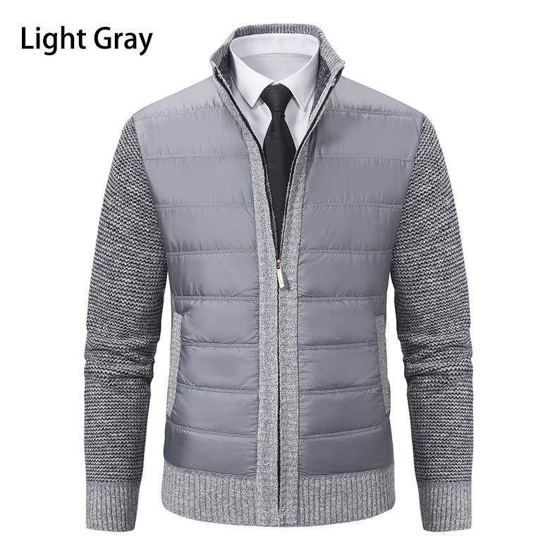 Herren nan gesteppte Hybrid-Strickjacke mit Stehkragen Reißverschluss und Eingrifftaschen Echo Archiv