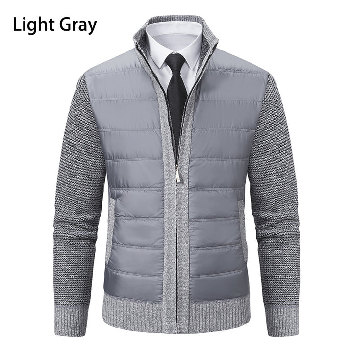 Herren nan gesteppte Hybrid-Strickjacke mit Stehkragen Reißverschluss und Eingrifftaschen Echo Archiv