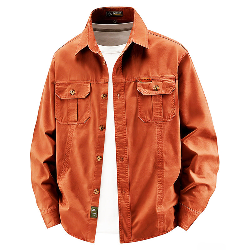 Herren nan leichte Overshirt-Jacke mit Klappbrusttaschen und klassischem Hemdkragen Echo Archiv