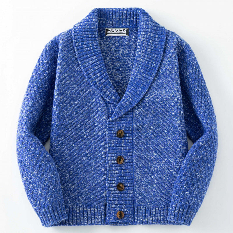Herren Strickjacke mit modernem Zopfmuster und Knopfdetails Echoarchiv