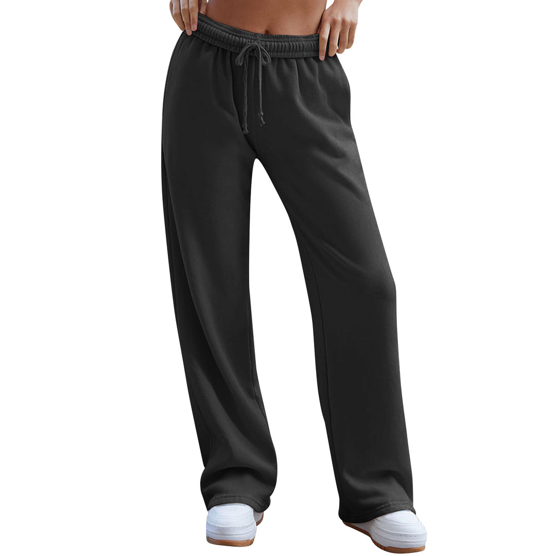 Damen weite Komfort-Loungehose mit hochgeschnittener Taille, elastischem Bund und Kordelzug – Avélisse