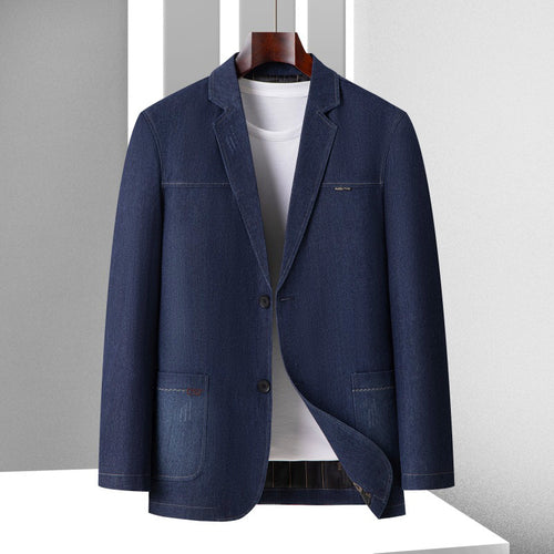 Herren Casual Denim-Blazer mit aufgesetzten Taschen und leichtem Stretch Echo Archiv